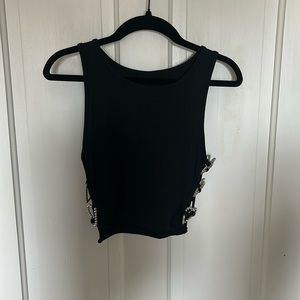 Black top with silver hearts